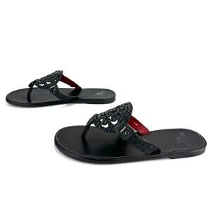 Freebird Vallarta Women Flat Sandal Size 12 Black Leather Moon & Star Thong-Toe